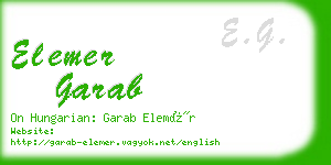 elemer garab business card